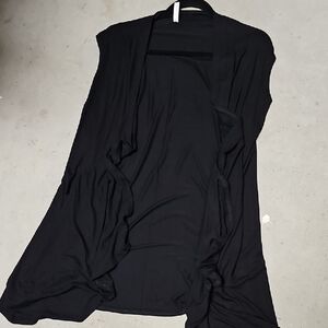 New In Bag Black Oversized Open-Front Draped Cardigan #41